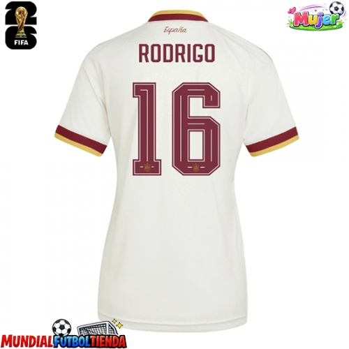 Camiseta España Rodri Hernandez #16 Segunda Equipación Replica Mundial 2026 para mujer mangas cortas